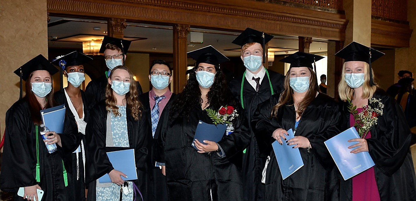 2021 CHP graduates (new alumni!) at the 2021 Upstate Medical University Commencement Ceremony